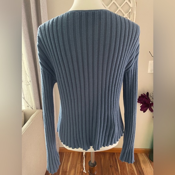 Peruvian Connection Rowe Ribbed Sweater In Blue Size S - Picture 5 of 15